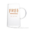 custom logo 480ml glass coffee mugs with handle